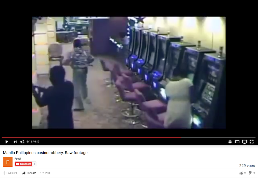Fake video about a robbery take place in a casino in Manila