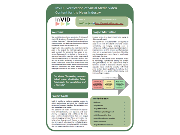 InVID Newsletter, First Issue, , November 2016